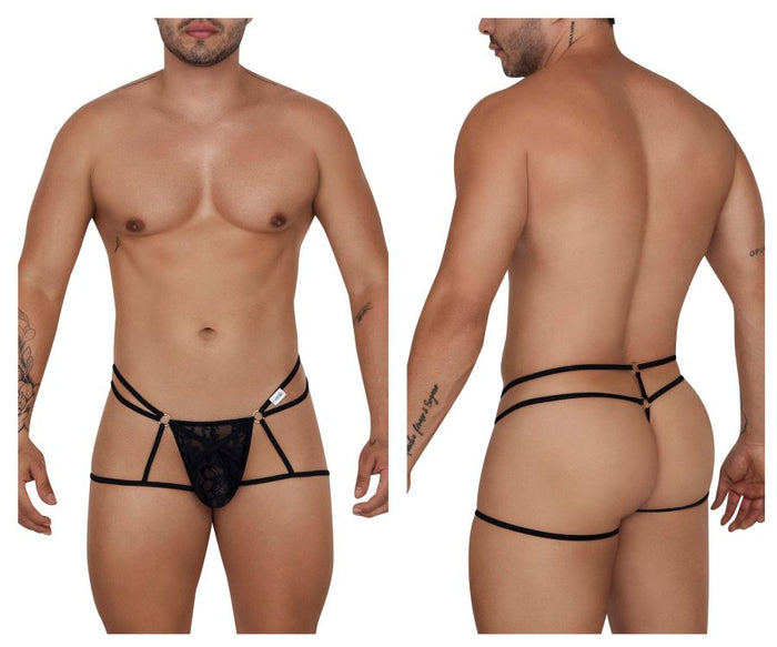 clever moda CandyMan 99671 Lace Jock Thongs Color Black