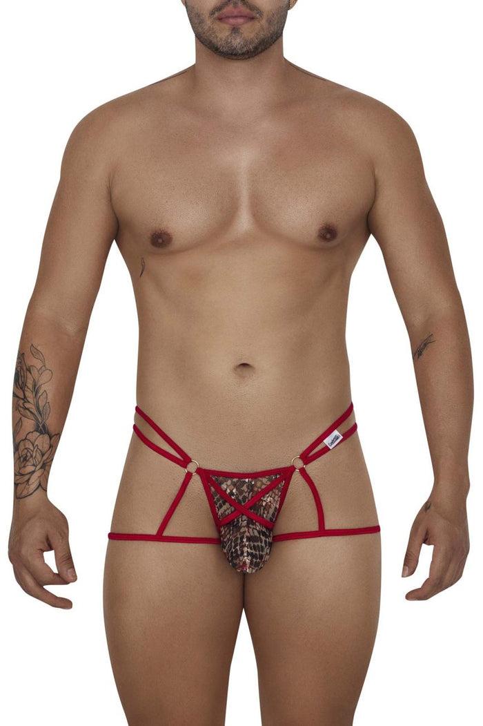 Clever Moda CandyMan 99671 Lace Jock Thongs Color Red-Print
