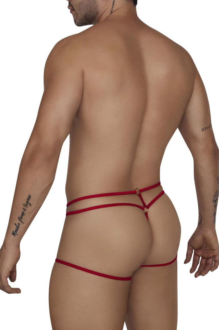 Clever Moda CandyMan 99671 Lace Jock Thongs Color Red-Print