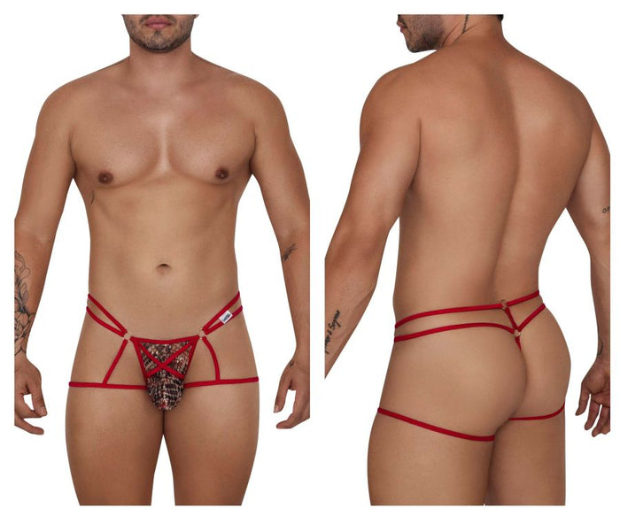 clever moda CandyMan 99671 Lace Jock Thongs Color Red-Print