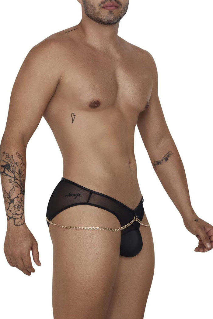 Clever Moda CandyMan 99672 Chain Jock Briefs Color Black
