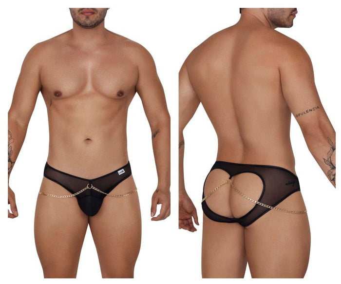 clever moda CandyMan 99672 Chain Jock Briefs Color Black
