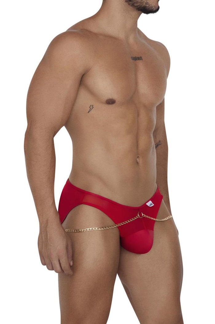 Clever Moda CandyMan 99672X Chain Jock Briefs Color Red