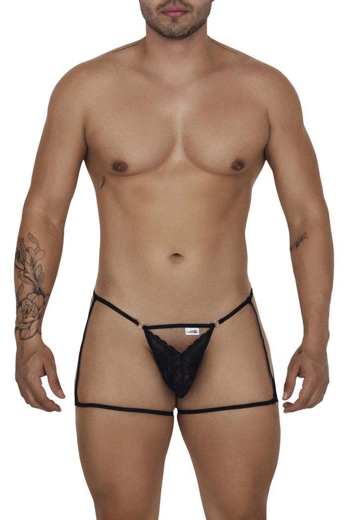 Clever Moda CandyMan 99678 Garter Thongs Color Black
