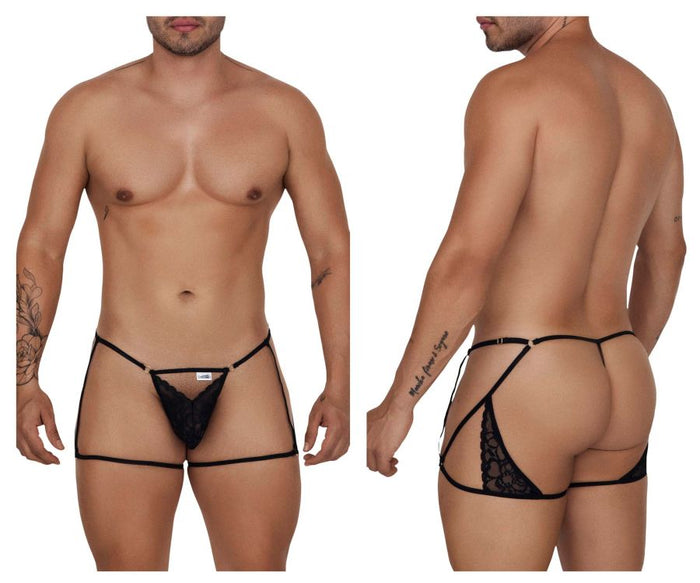 clever moda CandyMan 99678 Garter Thongs Color Black