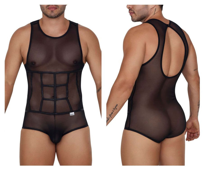 clever moda CandyMan 99683X Tulle Bodysuit Color Black