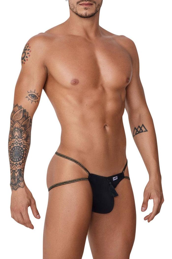 Clever Moda CandyMan 99756 Fringe Thongs Color Black