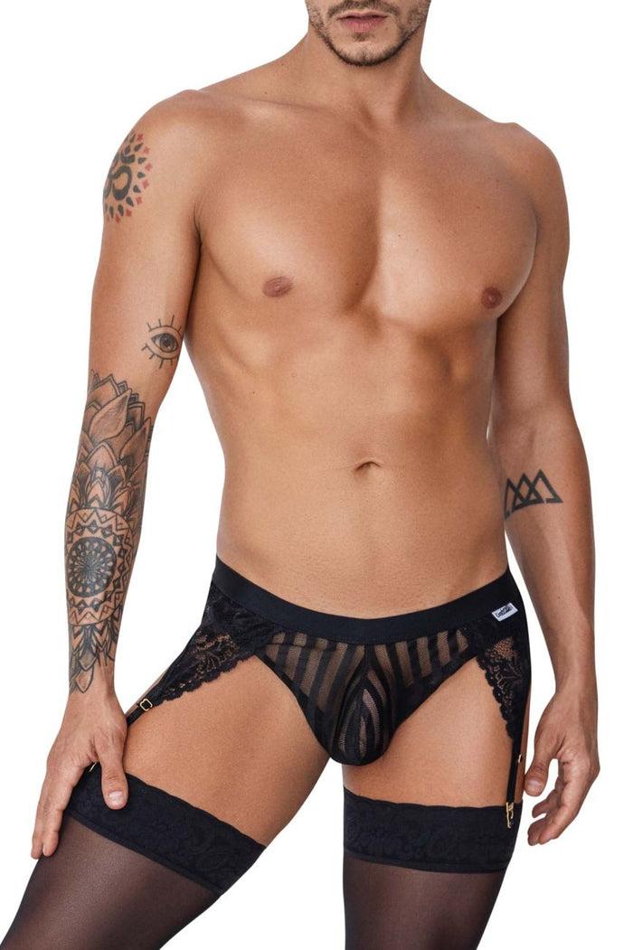 Clever Moda CandyMan 99766 Garter Thongs Color Black