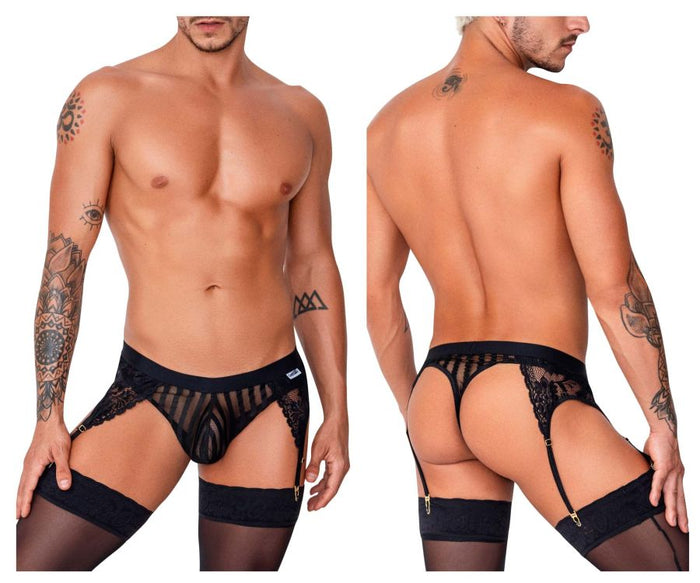 clever moda CandyMan 99766 Garter Thongs Color Black