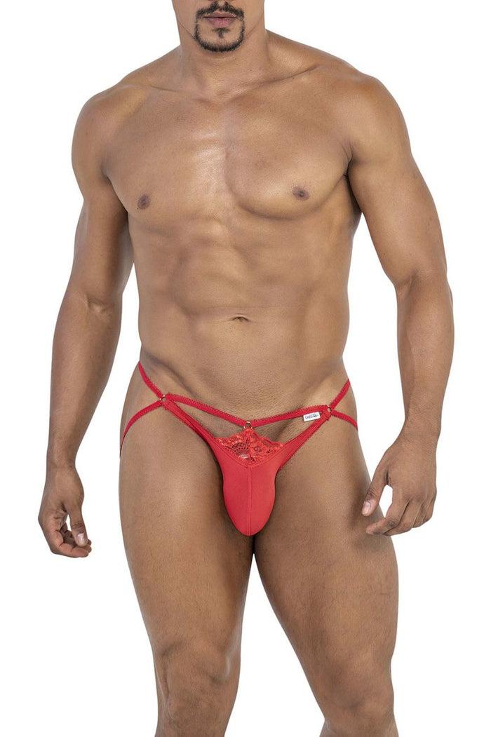 Clever Moda CandyMan 99770 Lace Jock Thongs Color Red