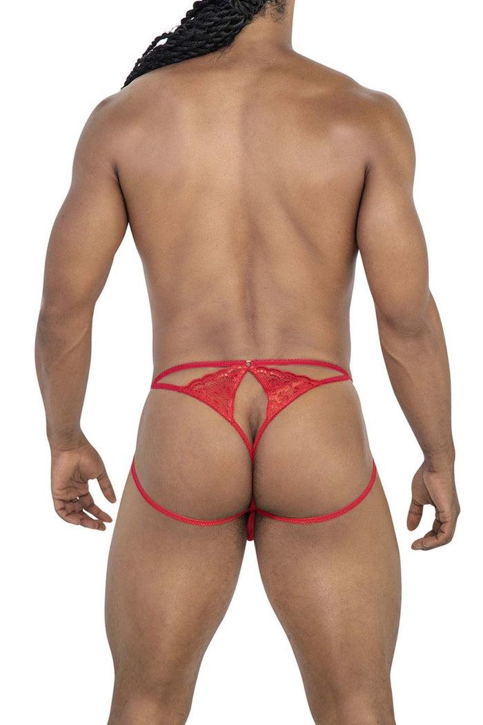 Clever Moda CandyMan 99770 Lace Jock Thongs Color Red