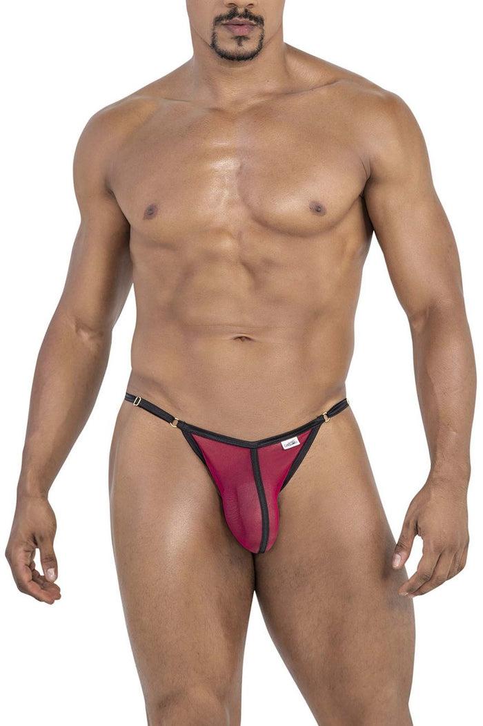 Clever Moda CandyMan 99776 Mesh Thongs Color Burgundy
