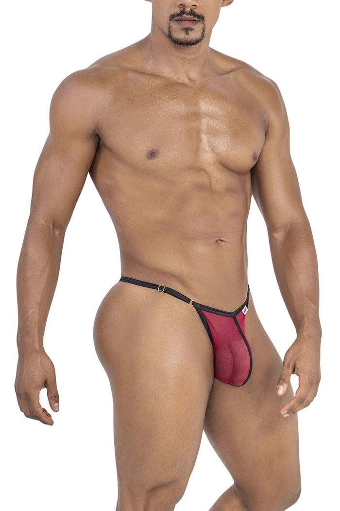 Clever Moda CandyMan 99776 Mesh Thongs Color Burgundy
