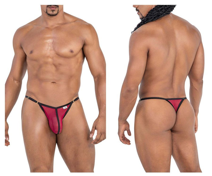 clever moda CandyMan 99776 Mesh Thongs Color Burgundy