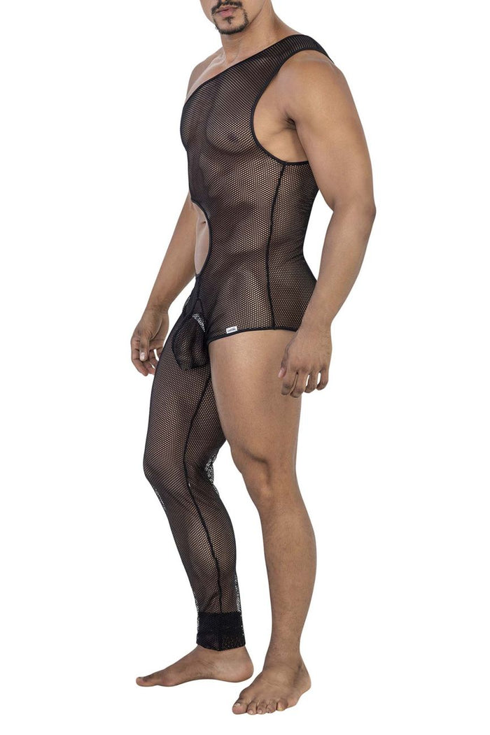 Clever Moda CandyMan 99787 One Shoulder One Leg Bodysuit Color Black