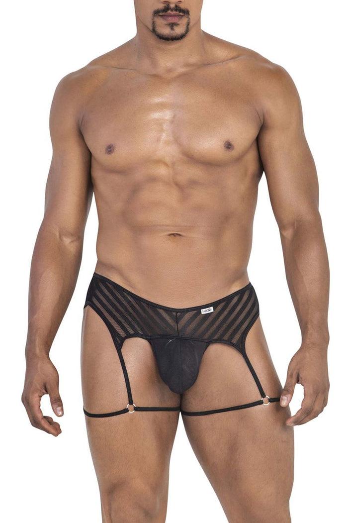 Clever Moda CandyMan 99792 Mesh Garter Thongs Color Black