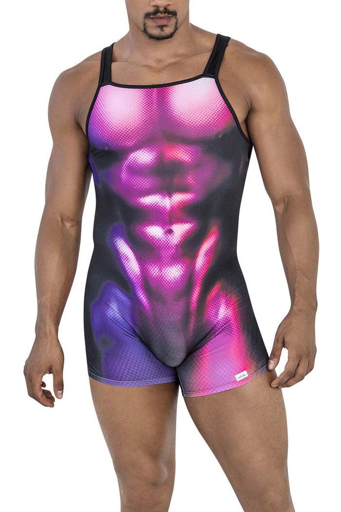 Clever Moda CandyMan 99796 Muscle Onesie Bodysuit Color Magenta