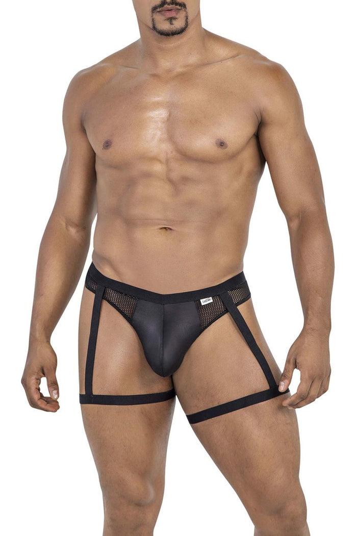 Clever Moda CandyMan 99798 Garter Mesh Thongs Color Black