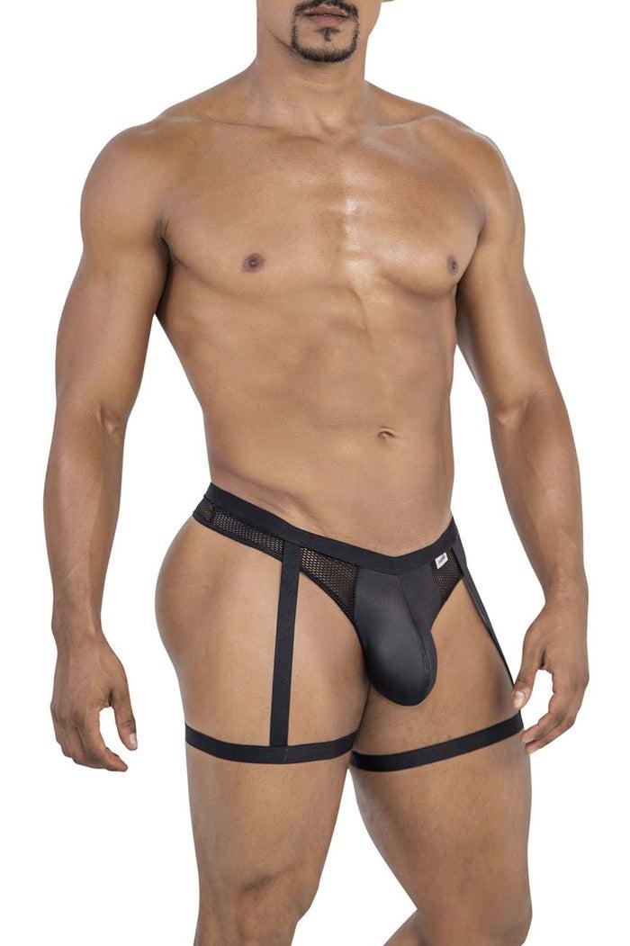 Clever Moda CandyMan 99798 Garter Mesh Thongs Color Black