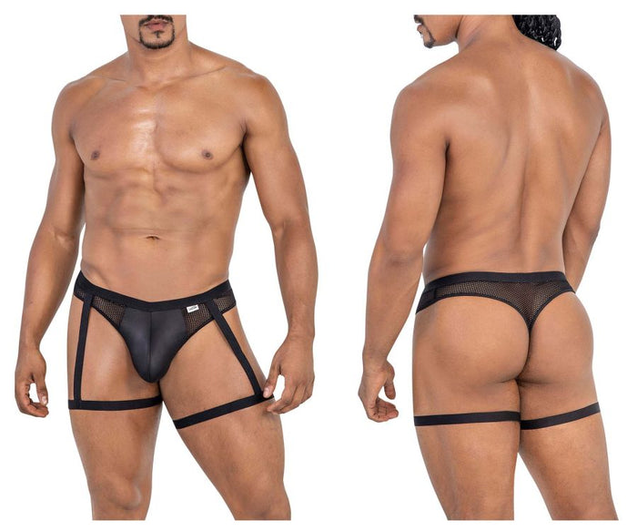 clever moda CandyMan 99798 Garter Mesh Thongs Color Black