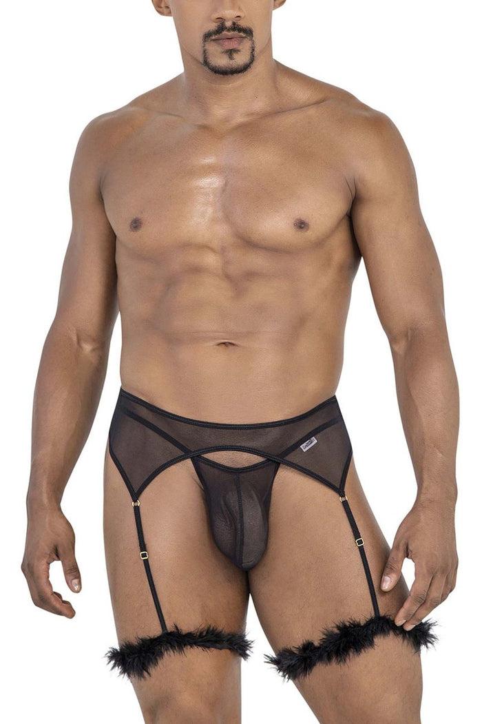 Clever Moda CandyMan 99806 Mesh Garter Outfit Color Black