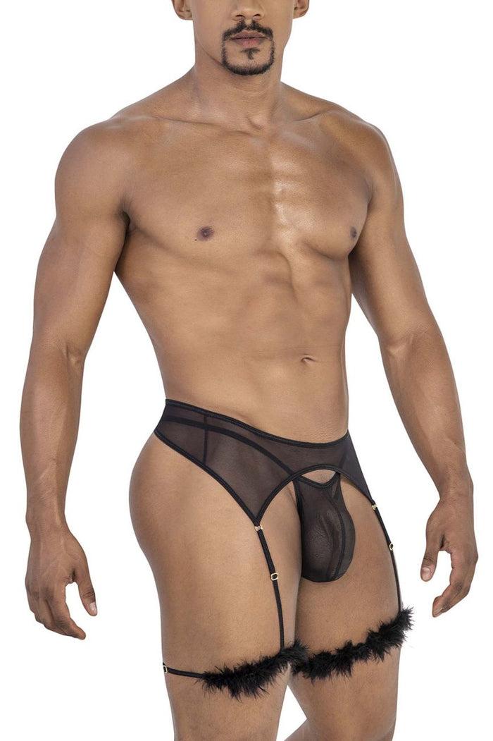 Clever Moda CandyMan 99806 Mesh Garter Outfit Color Black