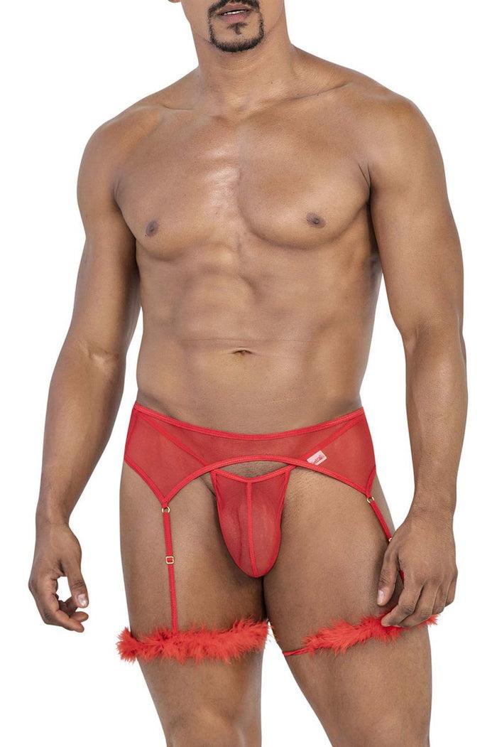 Clever Moda CandyMan 99806 Mesh Garter Outfit Color Red