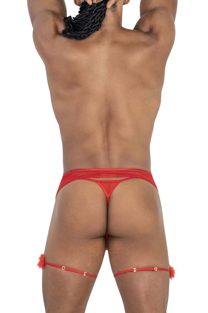 Clever Moda CandyMan 99806 Mesh Garter Outfit Color Red