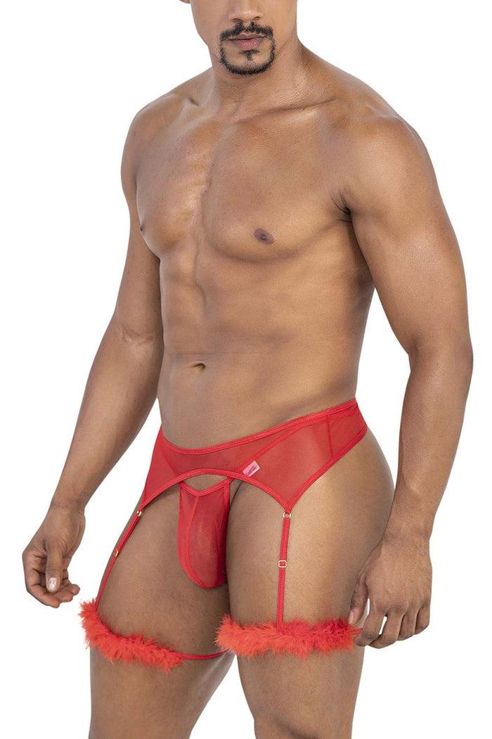 Clever Moda CandyMan 99806 Mesh Garter Outfit Color Red