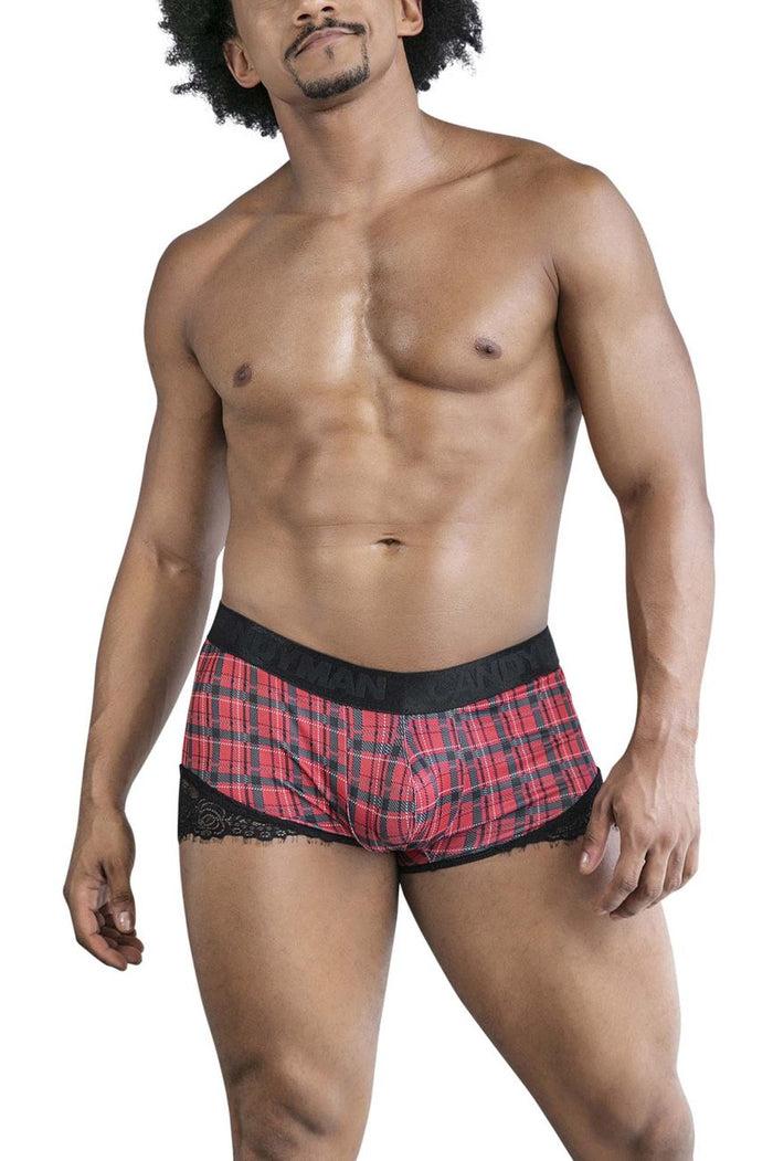 Clever Moda CandyMan 99821 Back To School Trunks Color Red Plaid