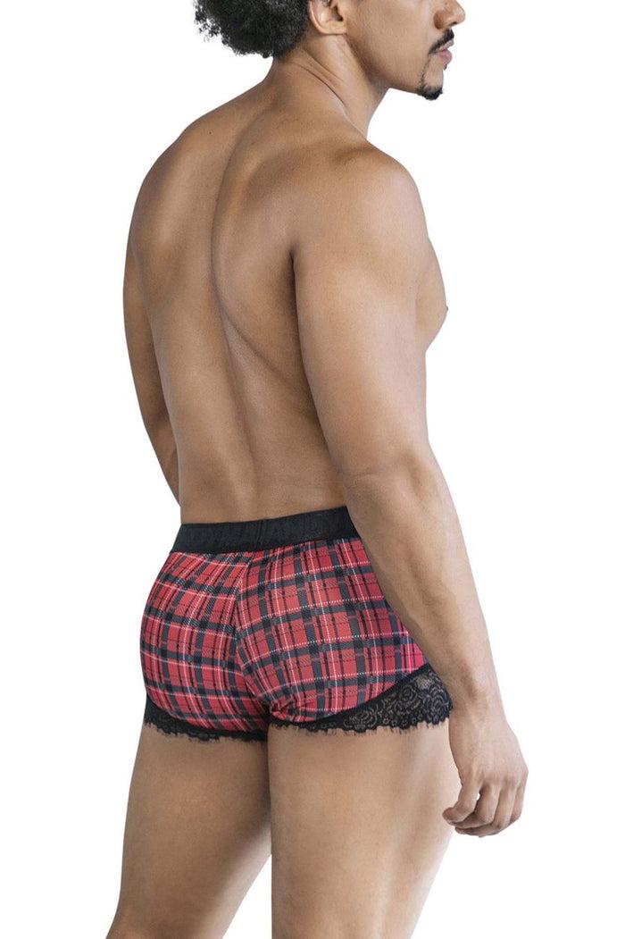 Clever Moda CandyMan 99821 Back To School Trunks Color Red Plaid