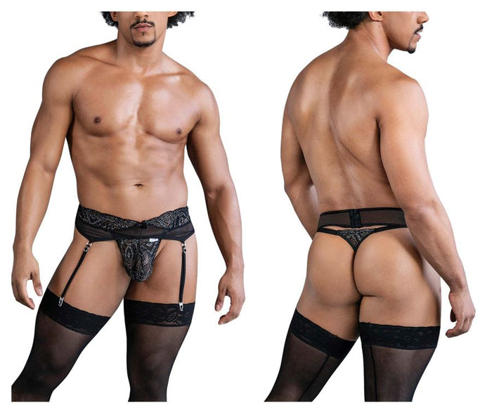 clever moda CandyMan 99837 Lace-Garter Outfit Color Black