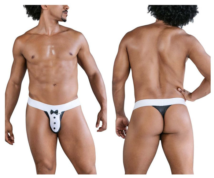 Clever Moda CandyMan 99846 Tuxedo Thongs Color Black