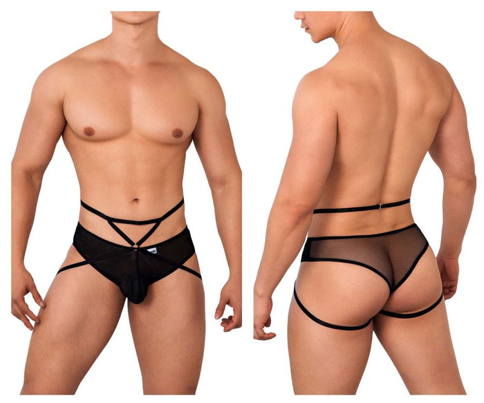 clever moda CandyMan 99640 Mesh Thongs Color Black