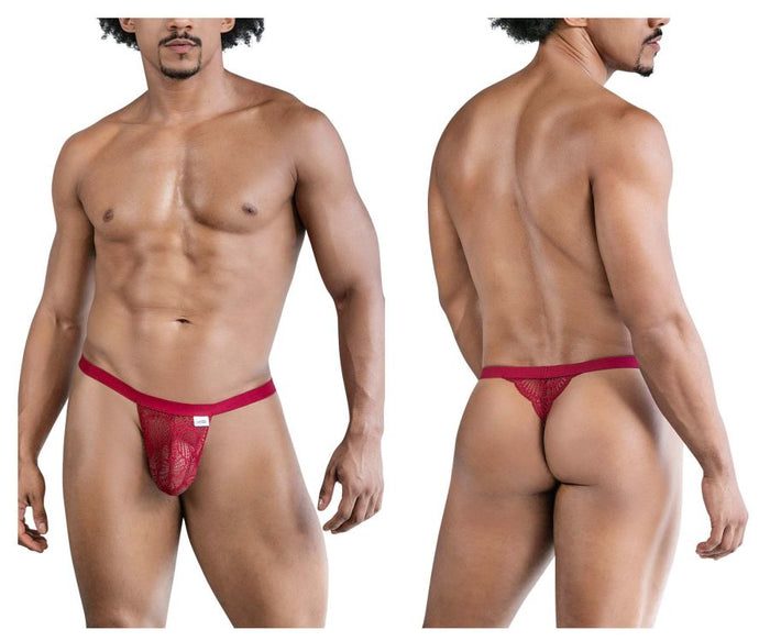clever moda CandyMan 99823 Lace Thongs Color Wine