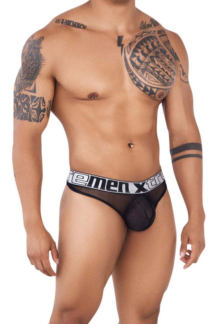 Clever Moda Xtremen 91137 Mesh Thongs Color Black