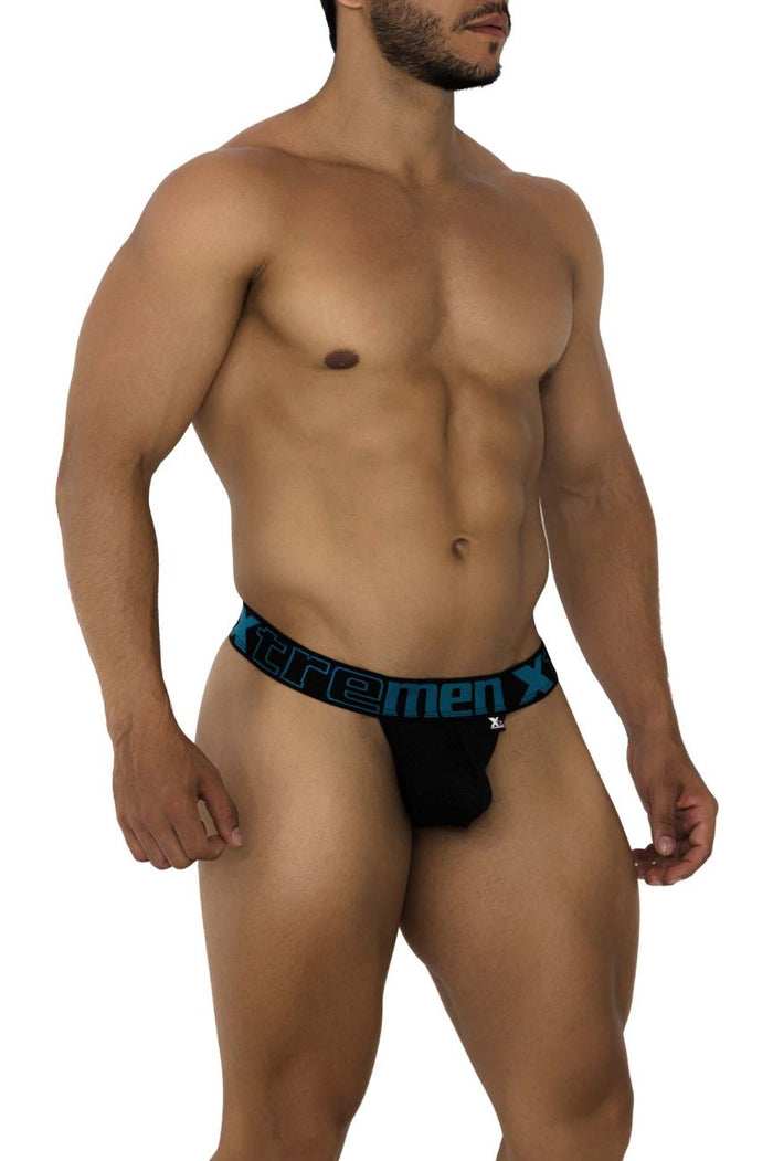 Clever Moda Xtremen 91184 Mesh Thongs Color Black