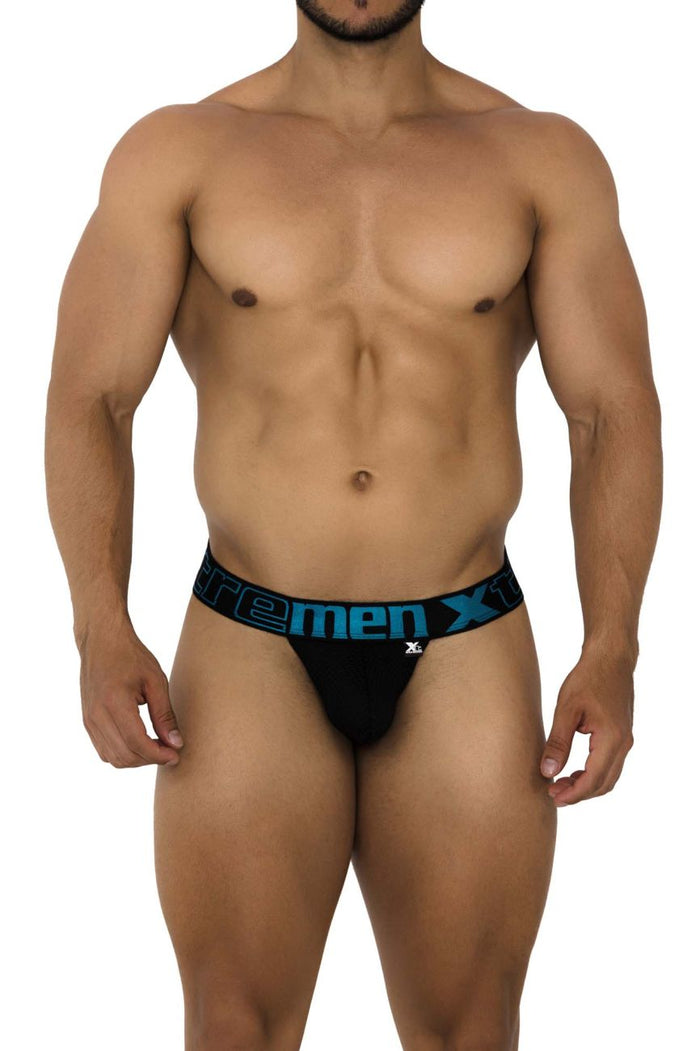 Clever Moda Xtremen 91184 Mesh Thongs Color Black