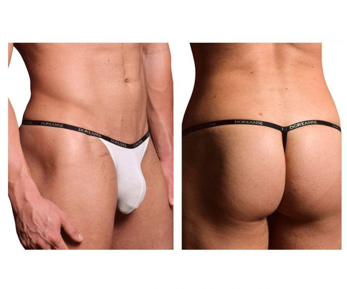 clever moda Doreanse 1330-WHT Ribbed Modal T-thong Color White