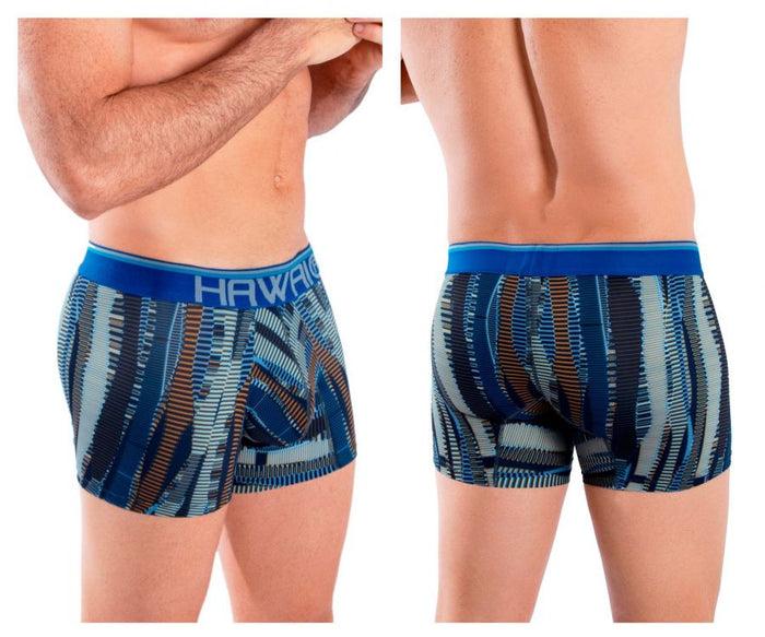 clever moda HAWAI 42121 Printed Athletic Trunks Color Royal Blue