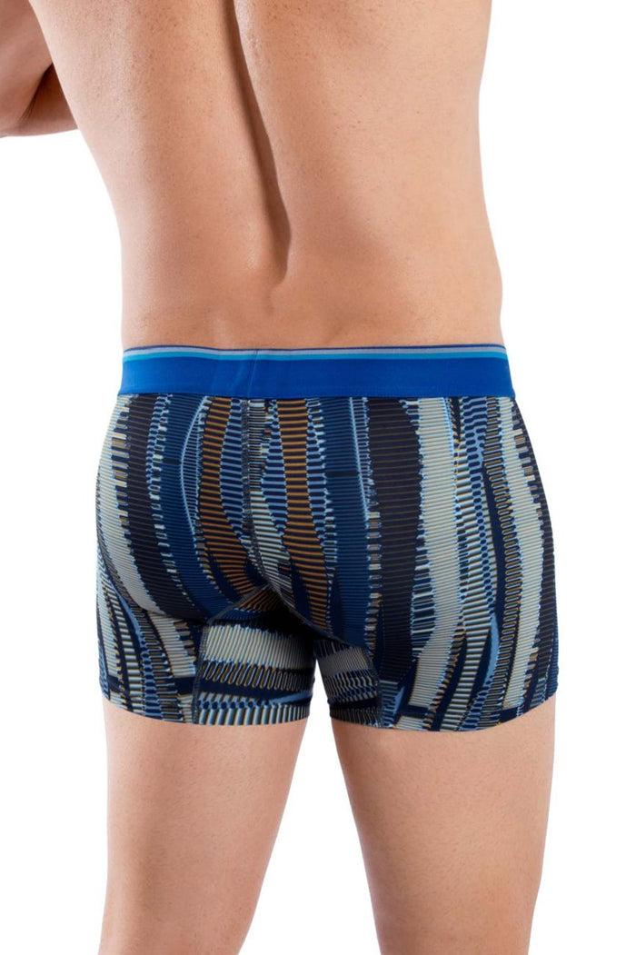 Clever Moda HAWAI 42121 Printed Athletic Trunks Color Royal Blue