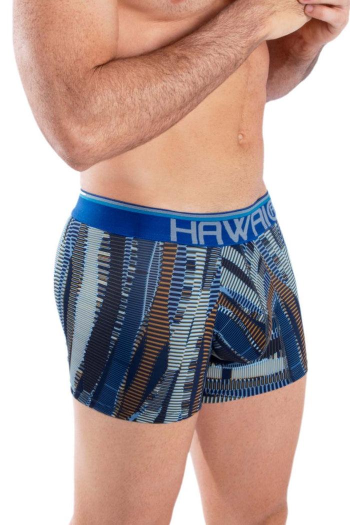 Clever Moda HAWAI 42121 Printed Athletic Trunks Color Royal Blue