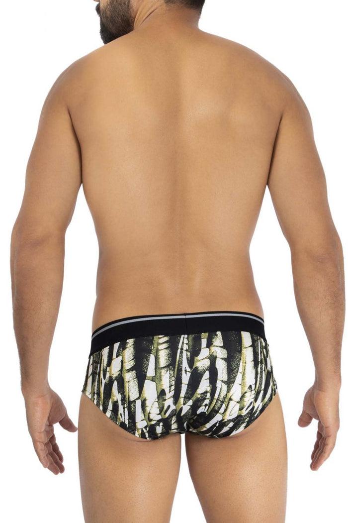 Clever Moda HAWAI 42192 Printed Microfiber Hip Briefs Color Military Green