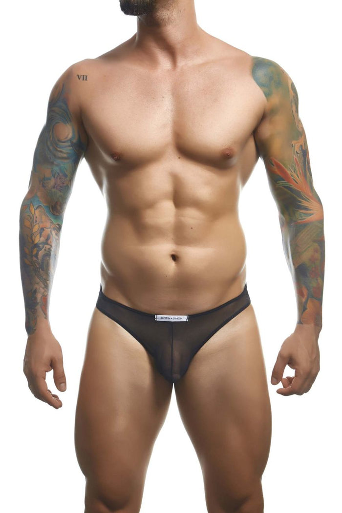 Clever Moda JUSTIN+SIMON XSJ01 Classic Bikini Color Black Mesh