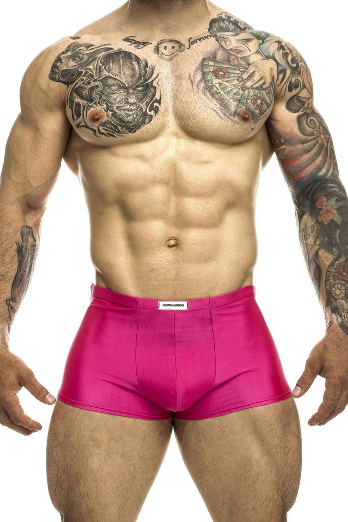 Clever Moda JUSTIN+SIMON XSJ08 Classic Trunks Color Hot Pink