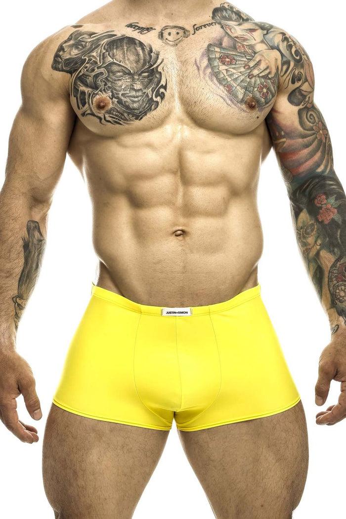Clever Moda JUSTIN+SIMON XSJ08 Classic Trunks Color Yellow