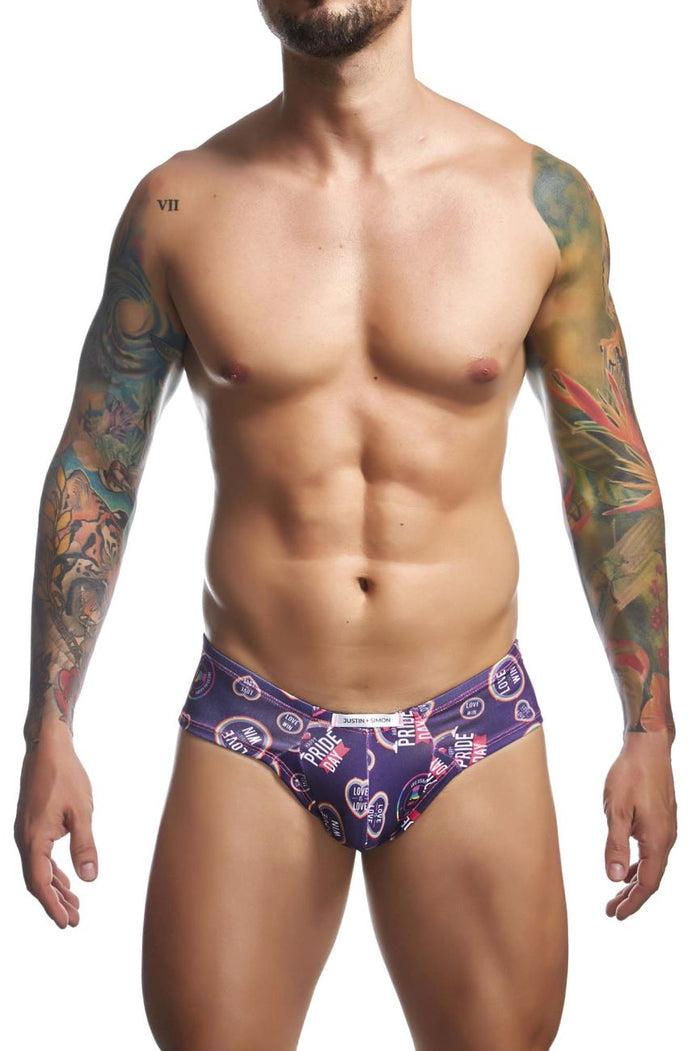 Clever Moda JUSTIN+SIMON XSJ22 Cheek Briefs Color Pride