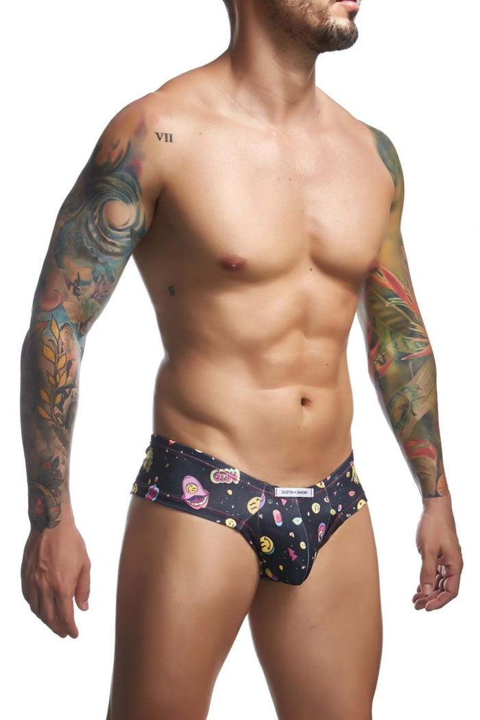 Clever Moda JUSTIN+SIMON XSJ22 Cheek Briefs Color Psycodelic