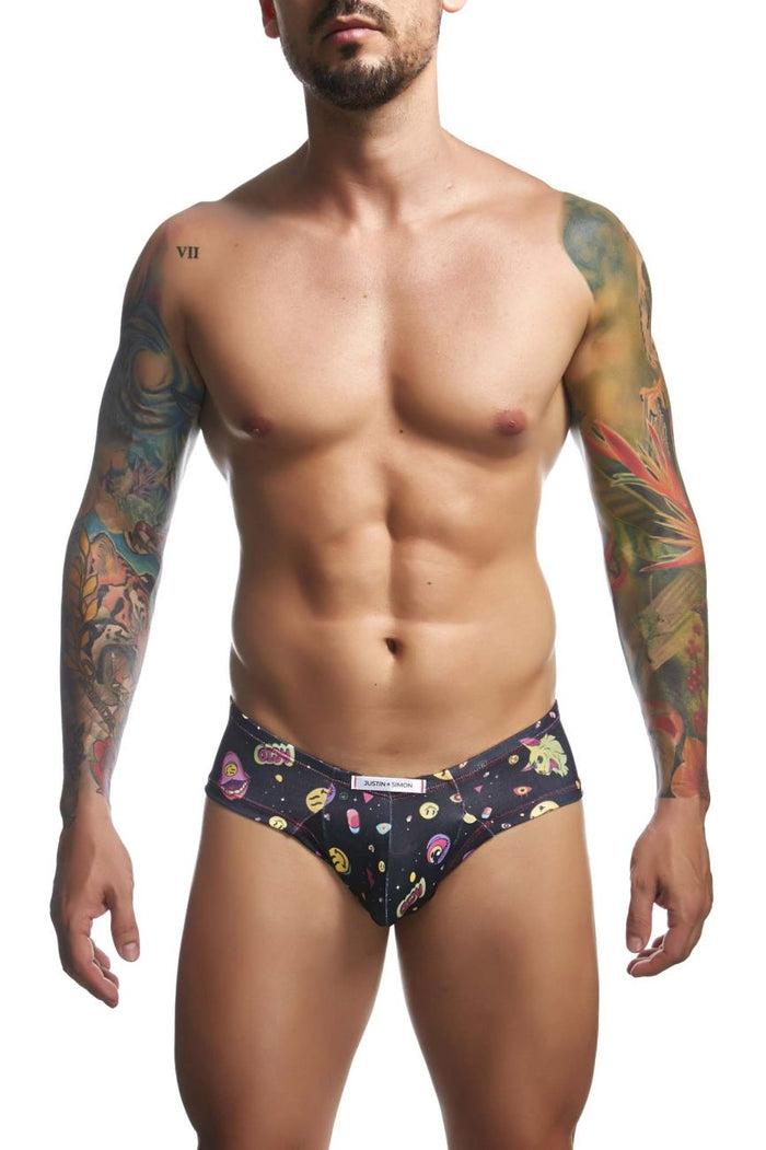 Clever Moda JUSTIN+SIMON XSJ22 Cheek Briefs Color Psycodelic