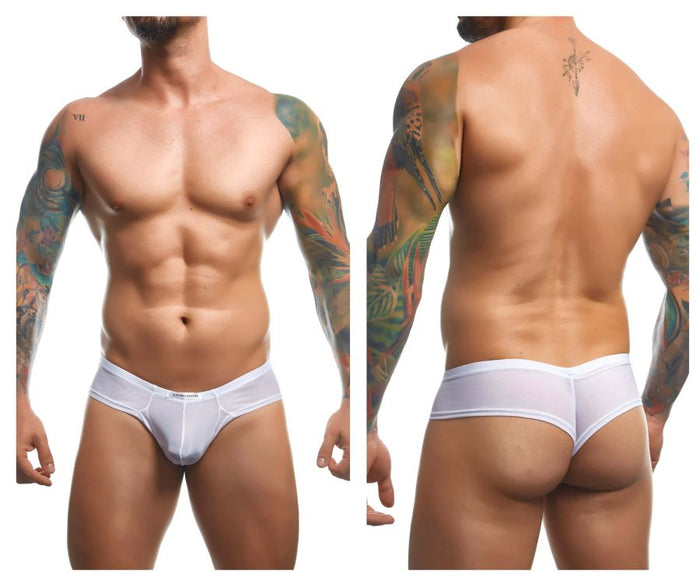 clever moda JUSTIN+SIMON XSJ22 Cheek Briefs Color White Mesh